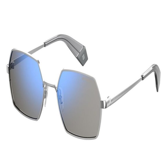 Polaroid Oval Unisex Silver Grey Metal Frame